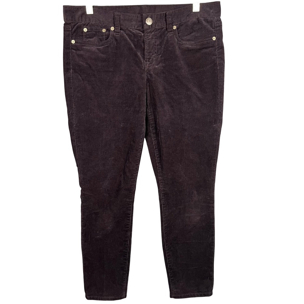 J.Crew Corduroy Pants Men 30 Dark Purple Straight Leg Stretch Fine Wale